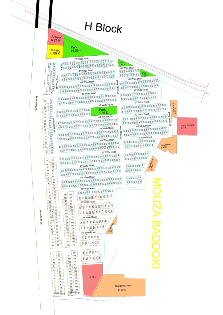 H Block Map Central Park Housing Scheme Society Lahore