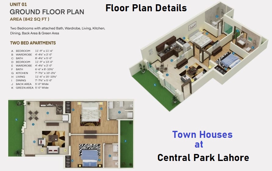 Floor Plan Details for Town Houses in Central Park Lahore Floor Plan Details for Town Houses in Central Park Lahore