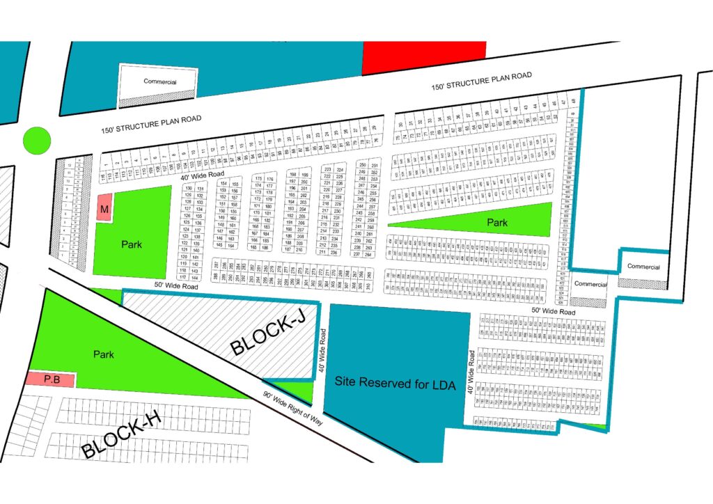 J Block Map Central Park Lahore