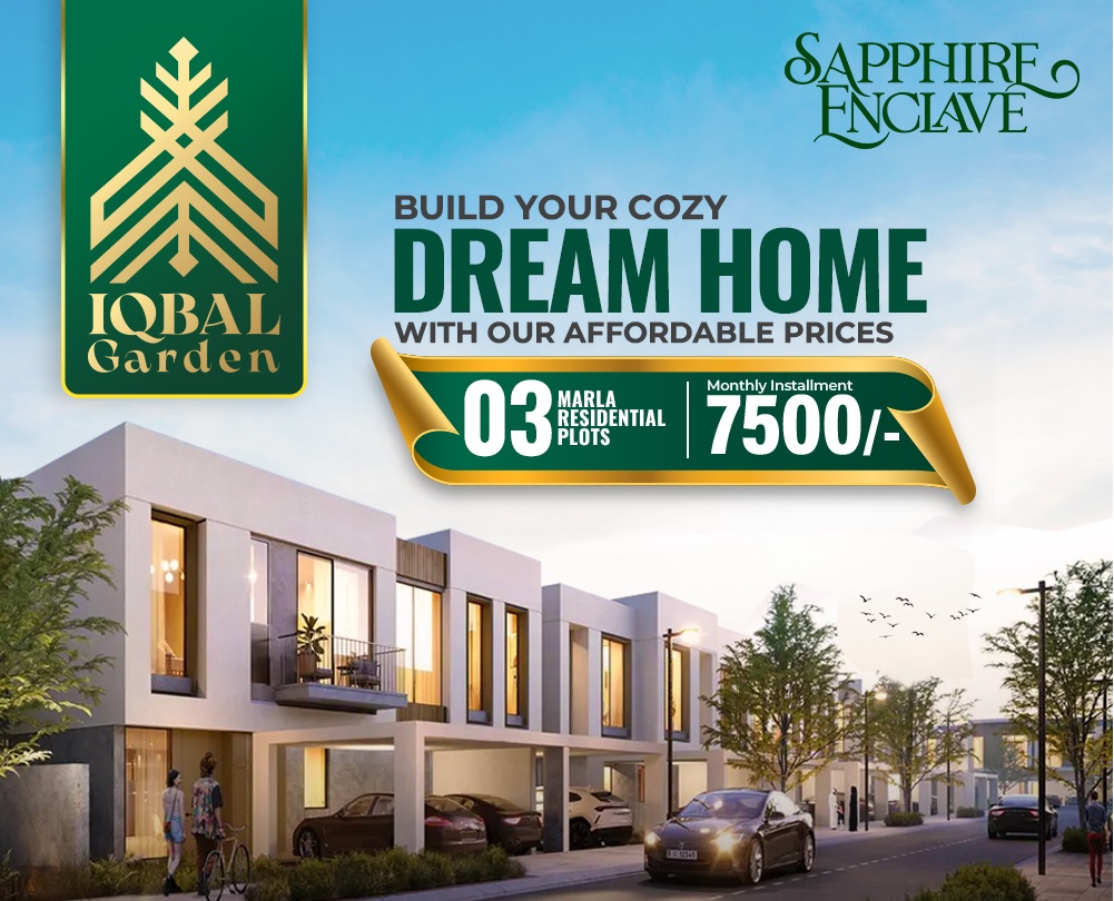 Iqbal Gardens Lahore Offering on ground Plots on Installments